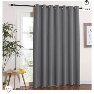 Grey Black Out Curtains Set of 2